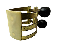 Brilhart White Plate 3 Band Ligature + Great Neck Tonalin Saxophone Mouthpiece