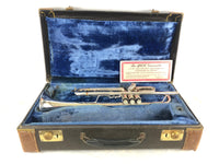 Bach Stradivarius 37 80xxx 1973 SIlver Bb Trumpet w/ Valve Slide Trigger & Warranty Card