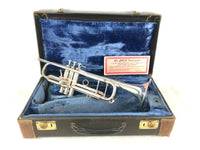 Bach Stradivarius 37 80xxx 1973 SIlver Bb Trumpet w/ Valve Slide Trigger & Warranty Card