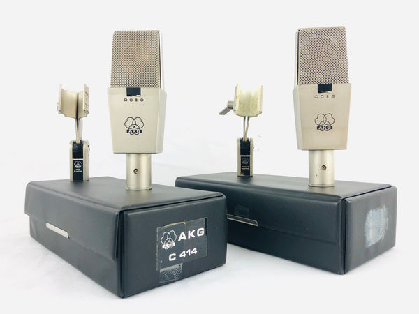 AKG C414 EB Pair 2x Vintage Microphone w/ C12 Brass Capsule!