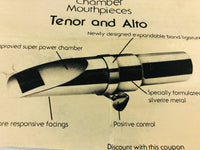 Dukoff Miami D8 Super Power Chamber 1973 Tenor Saxophone Mouthpiece